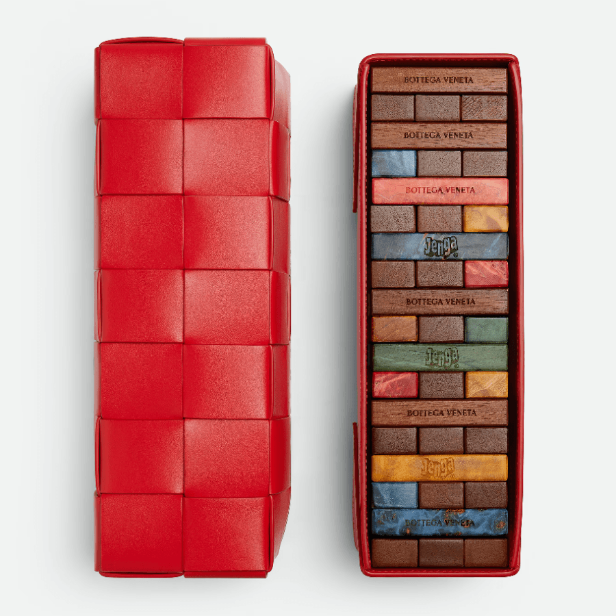 Bottega Veneta Jenga game with an Intreccio calf leather case