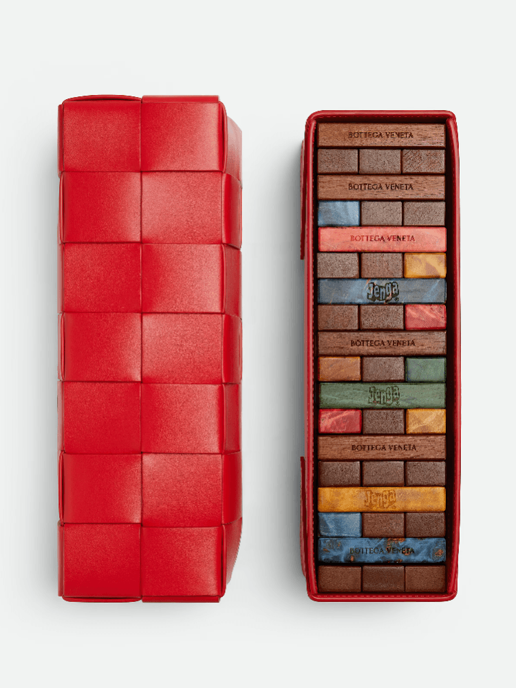 Bottega Veneta Jenga game with an Intreccio calf leather case