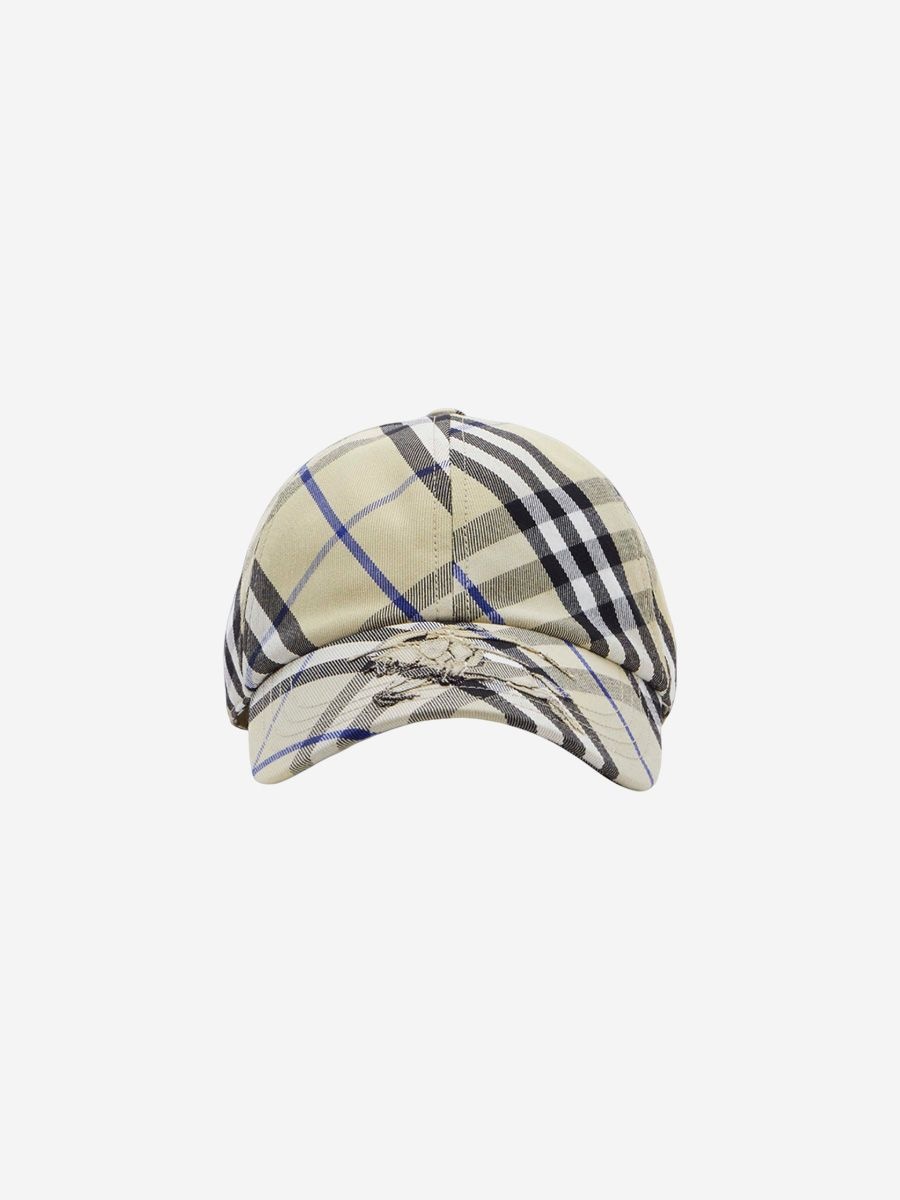 Burberry Check EKD Cotton Blend Baseball Cap