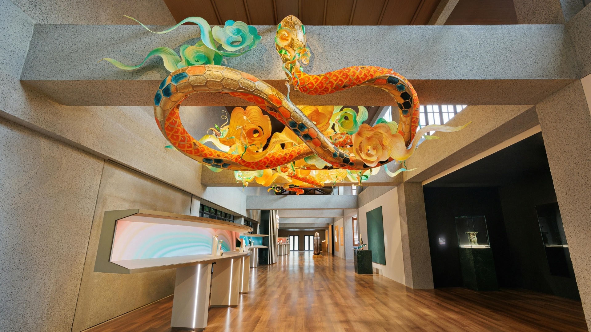 An installation by contemporary artist Luo Ming created for the BVLGARI Serpenti Infinito exhibition in Shanghai