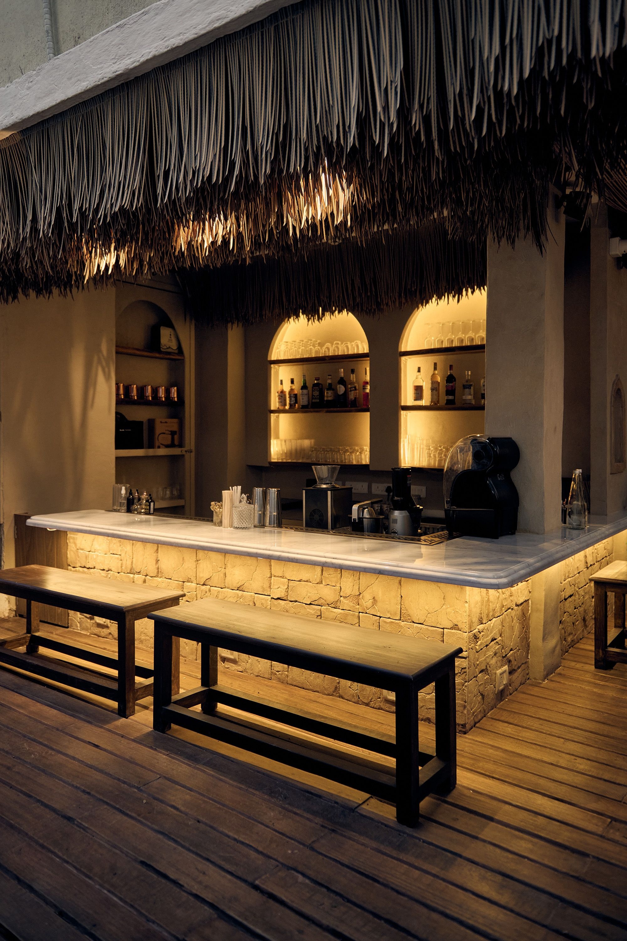 The bar at Call Me Sofia, a new aperitivo bar in Union Park, Khar, by the Olive Group