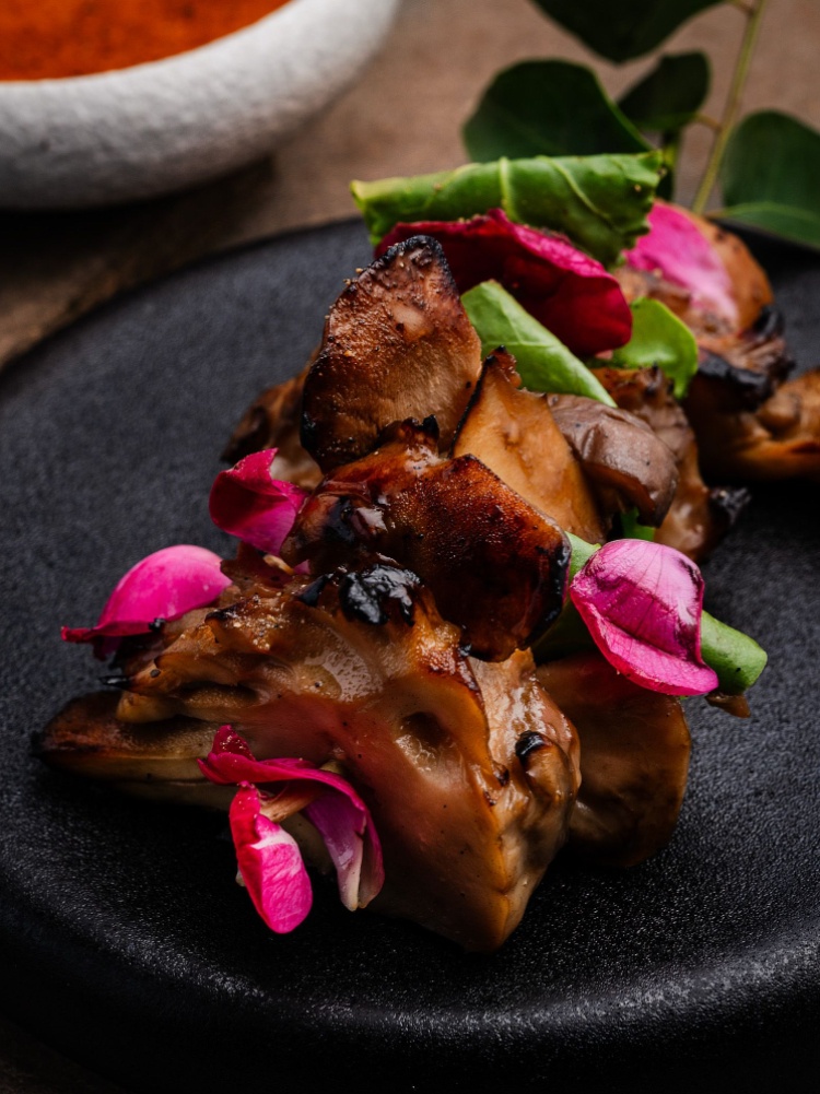 Charred Mushroom Skewer