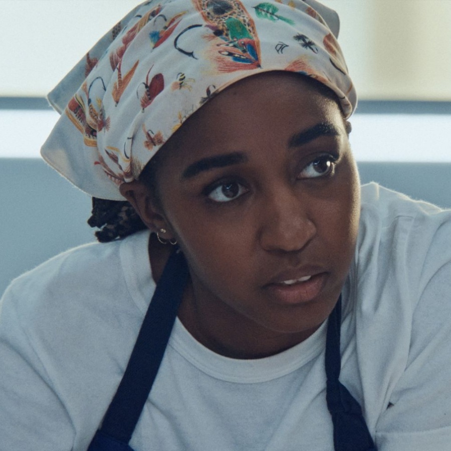 Ayo Edebiri as chef Sydney Adamu in The Bear
