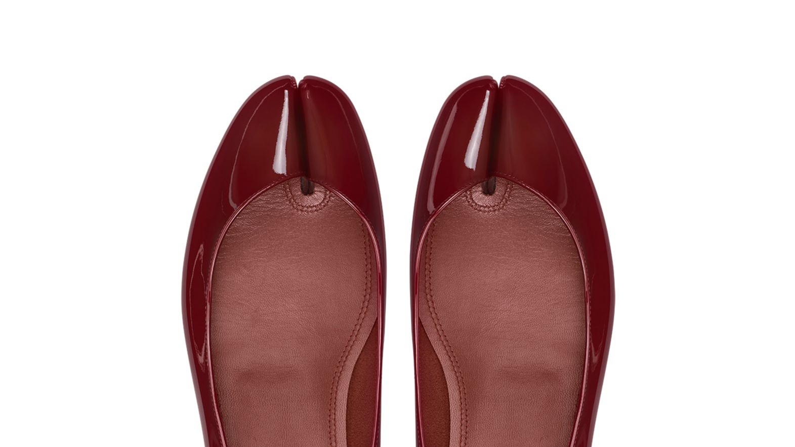 Christian Louboutin x Maison Margiela patent leather Tabi ballet flats