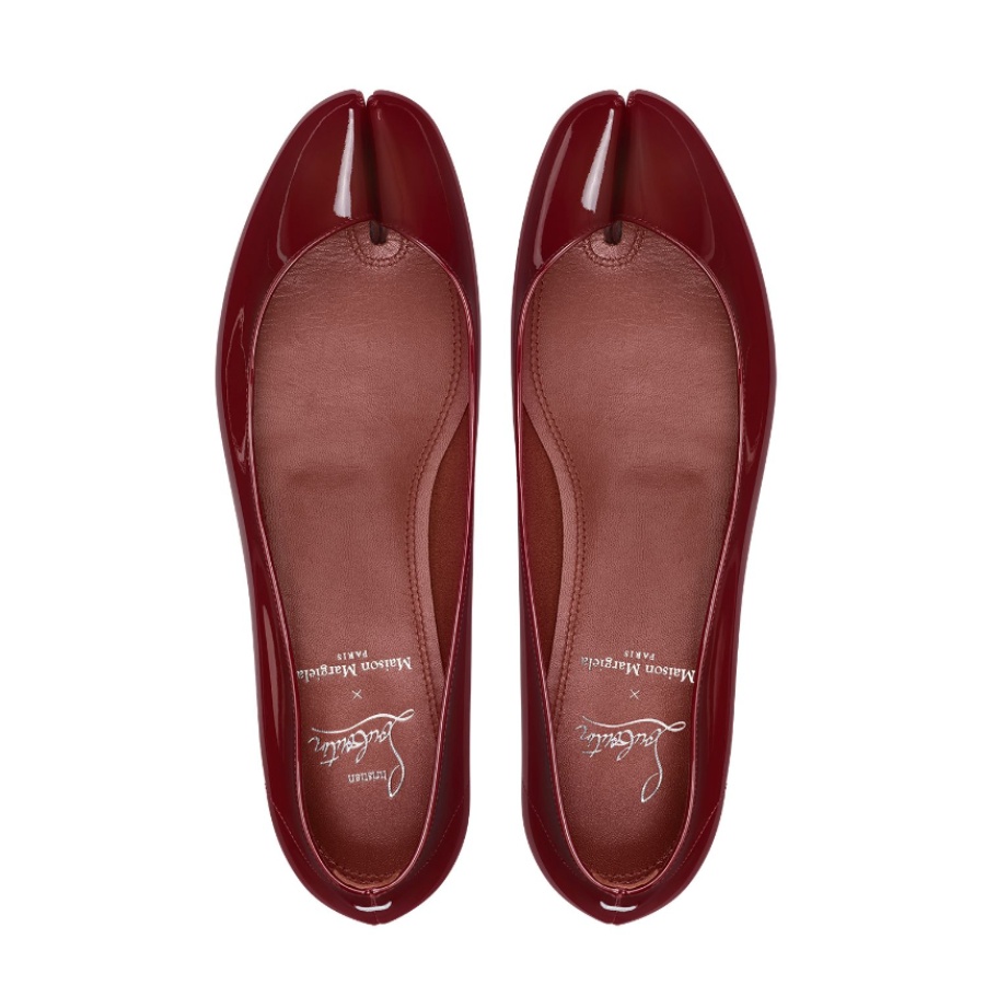 Christian Louboutin x Maison Margiela patent leather Tabi ballet flats