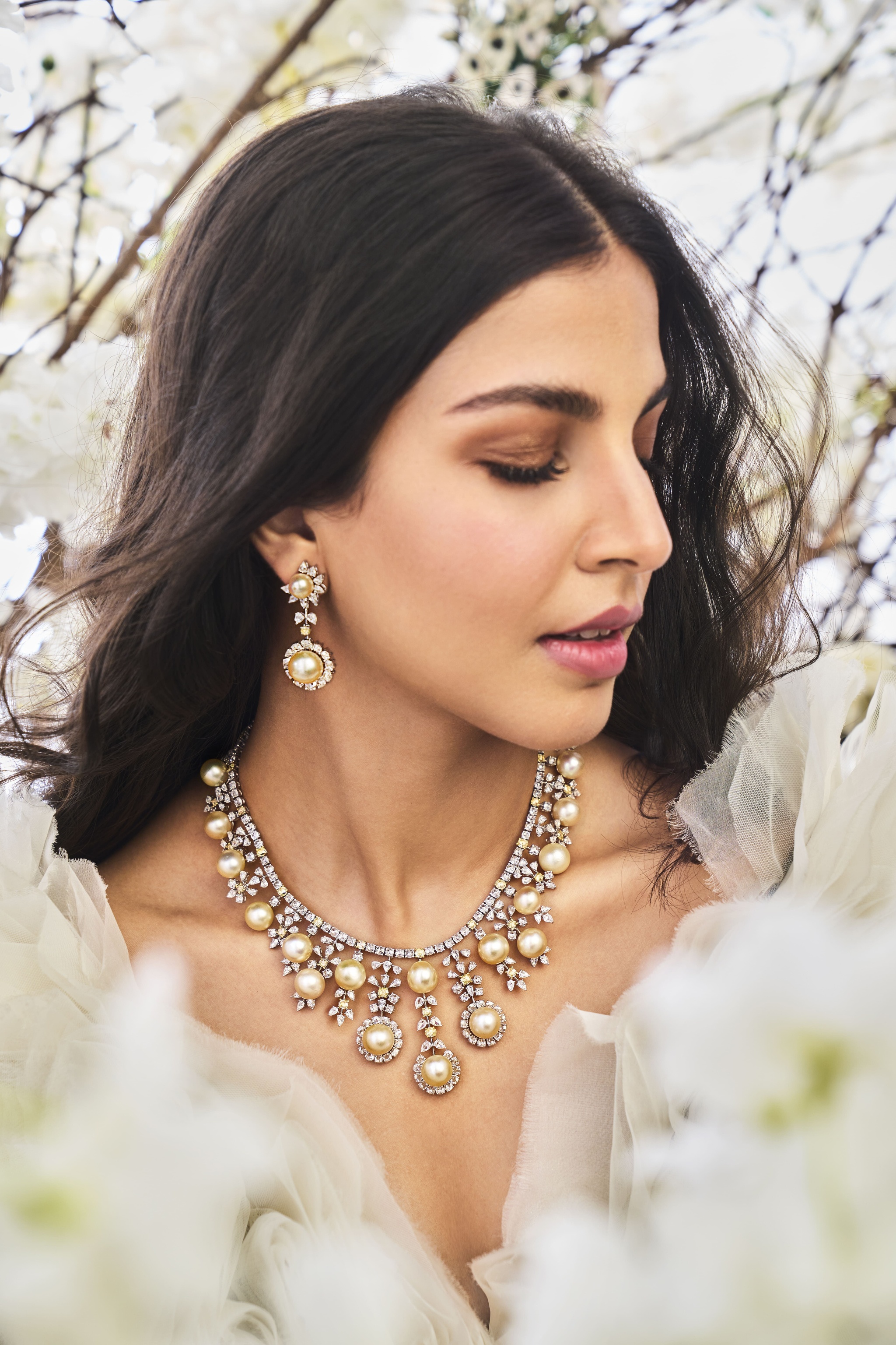 Classic Diamond and Pearl Bridal Necklace, Bridal Layering, The Nod Mag