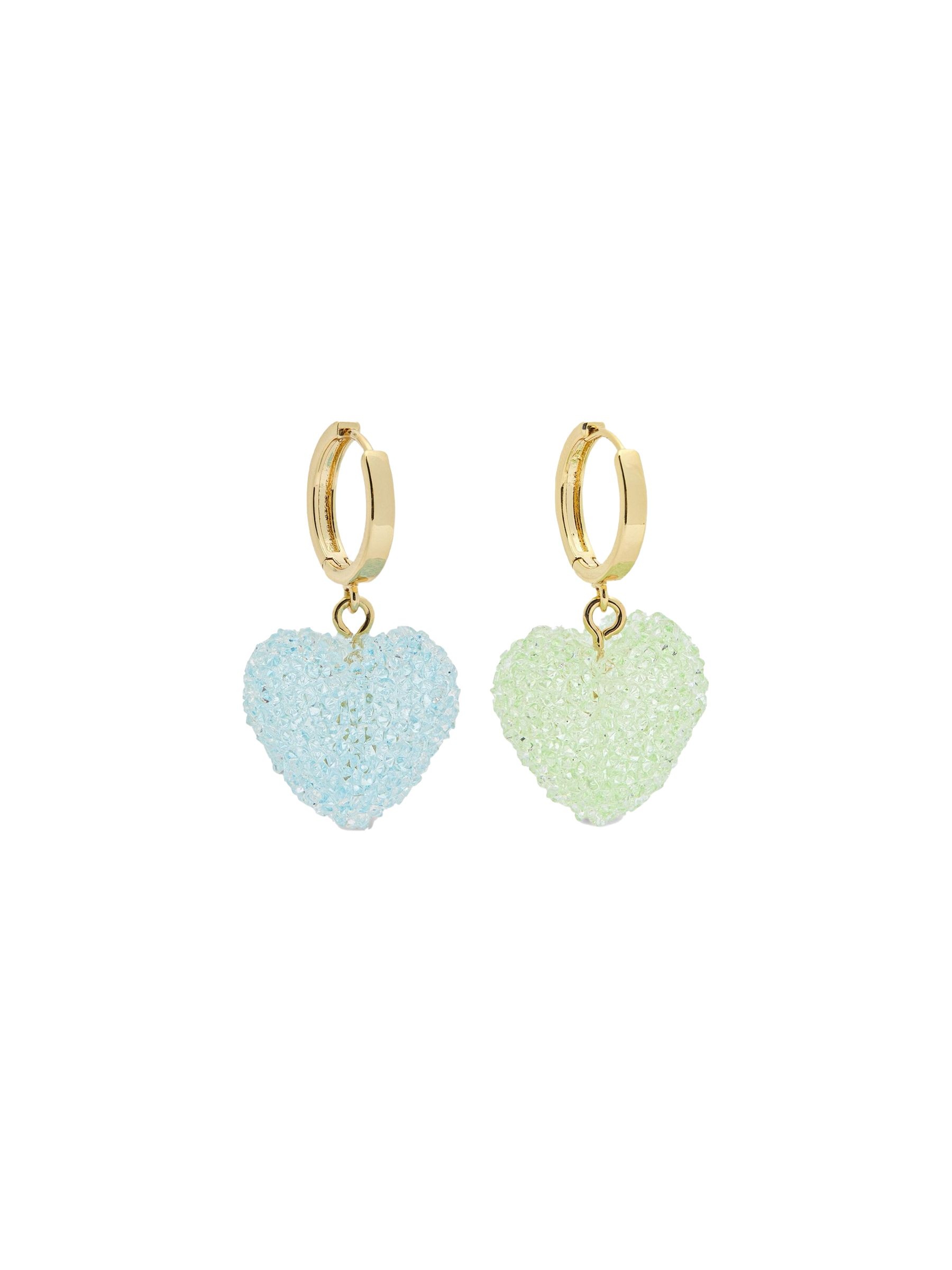 Jelly Heart earrings, Crystal Haze
