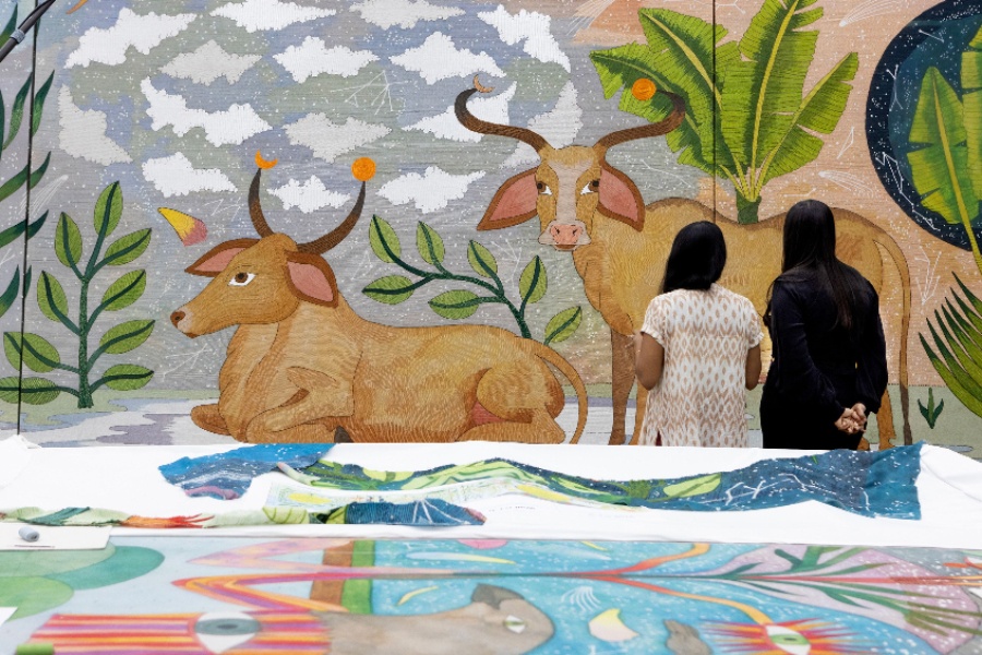 Radhika Merchant and Karishma Swali at the Chanakya School of Craft in Mumbai shot by Prarthna Singh