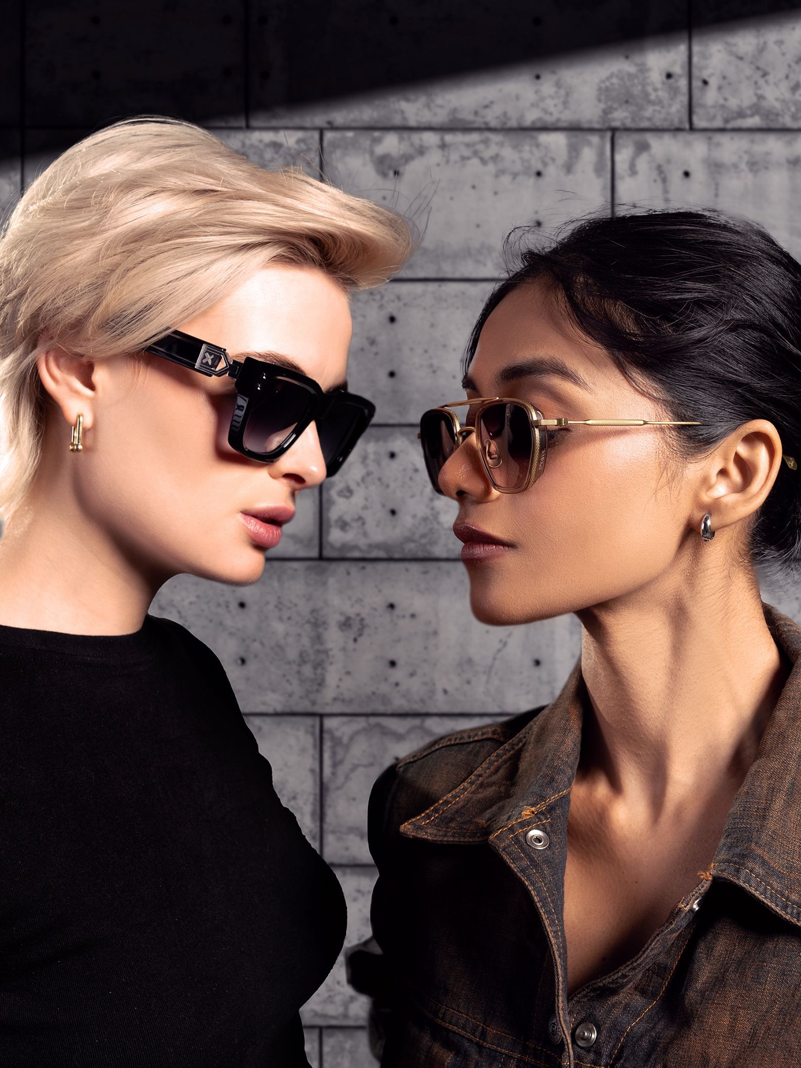 Models wearing the ‘Grand Tour‘ and ‘Layered II‘ sunglasses