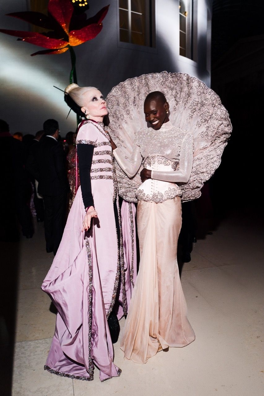 Daphne Guinness and Adot Gak at the Pink Ball