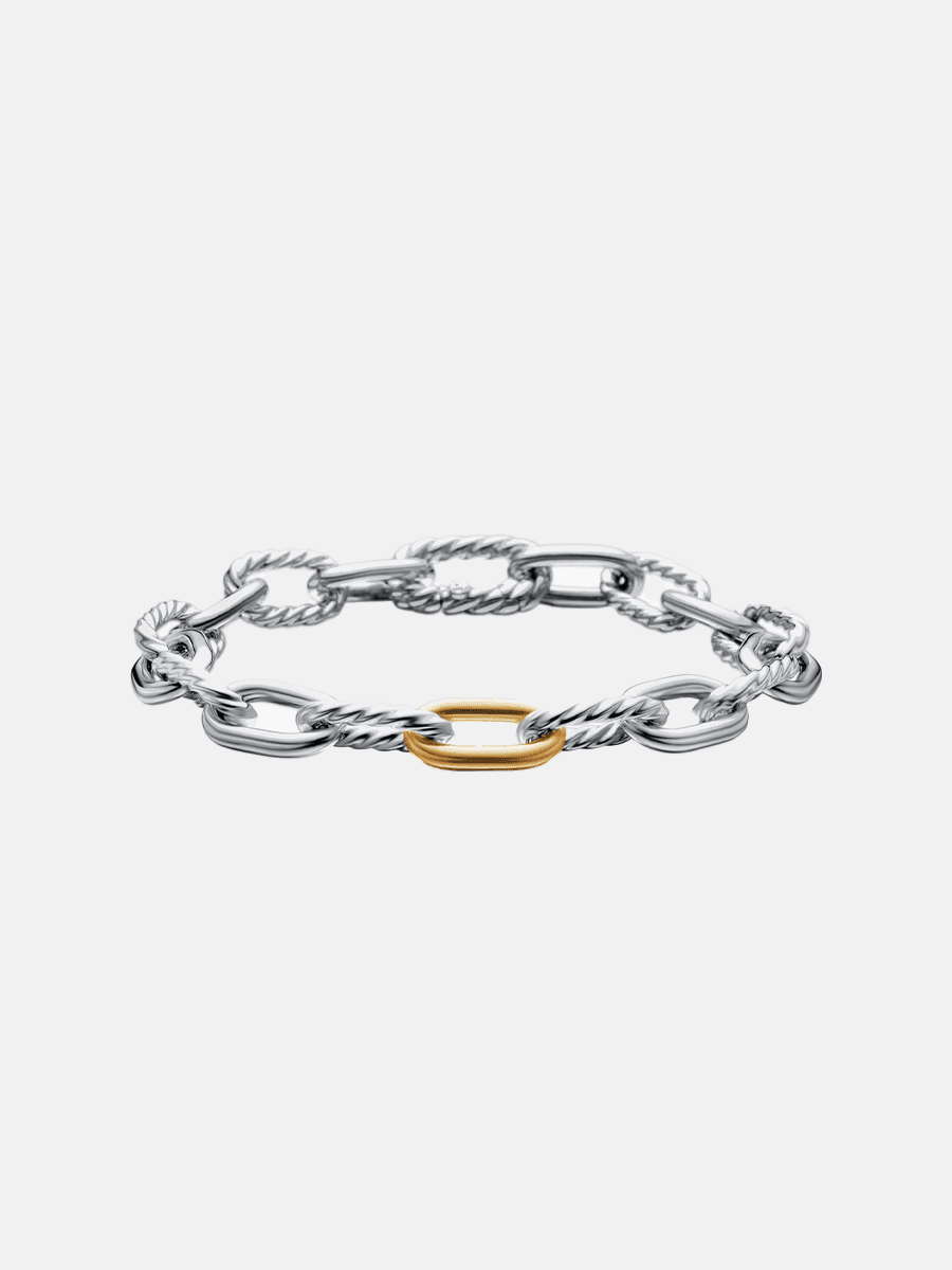 The Nod Locks and Links: David YurmanDY Madison chain bracelet in sterling silver with 18K yellow gold