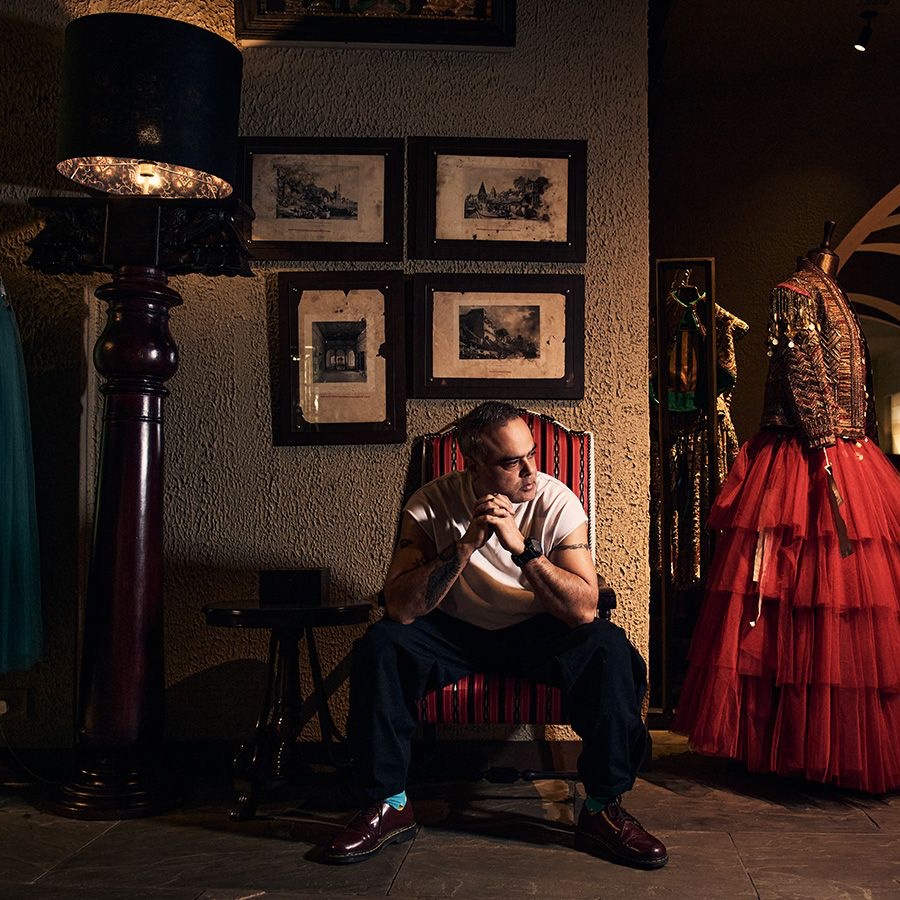 Designer Manish Chhabra at the Delhi Vintage Co. store