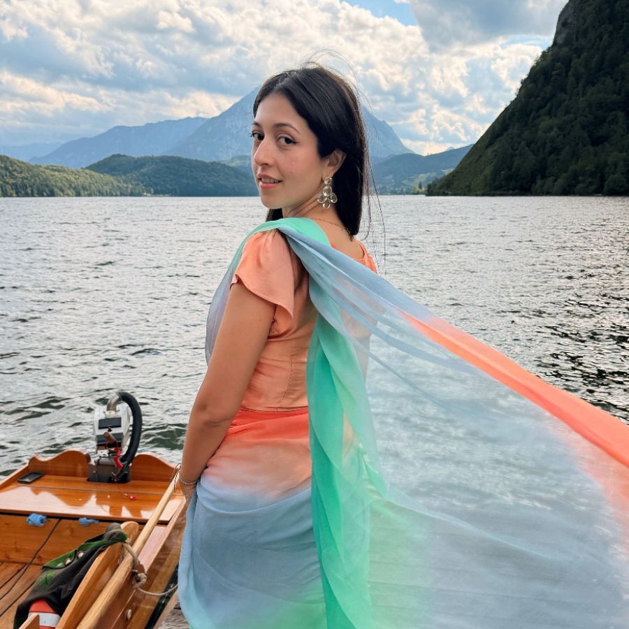 Devisha Kumari Singh in a custom tie dye sari