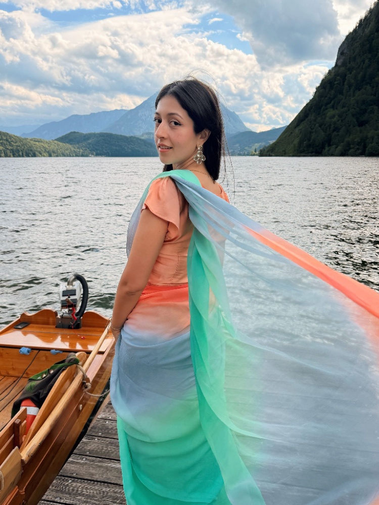 Devisha Kumari Singh in a custom tie dye sari