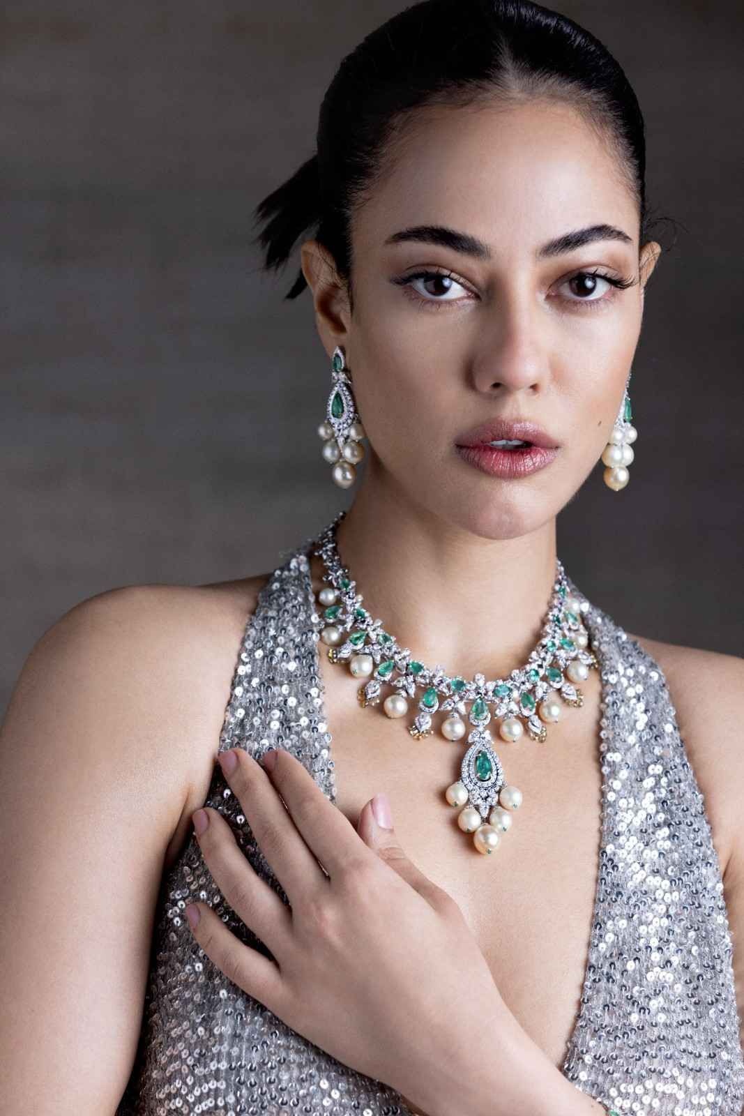 Diamond Emerald Drop Bridal Necklace, Bridal Layering, The Nod Mag