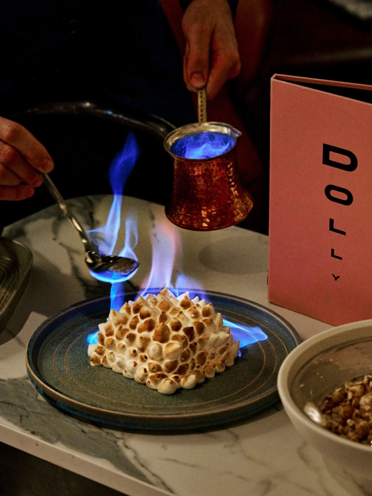The bombe alaska at Dolly, the restaurant at Le Méridien