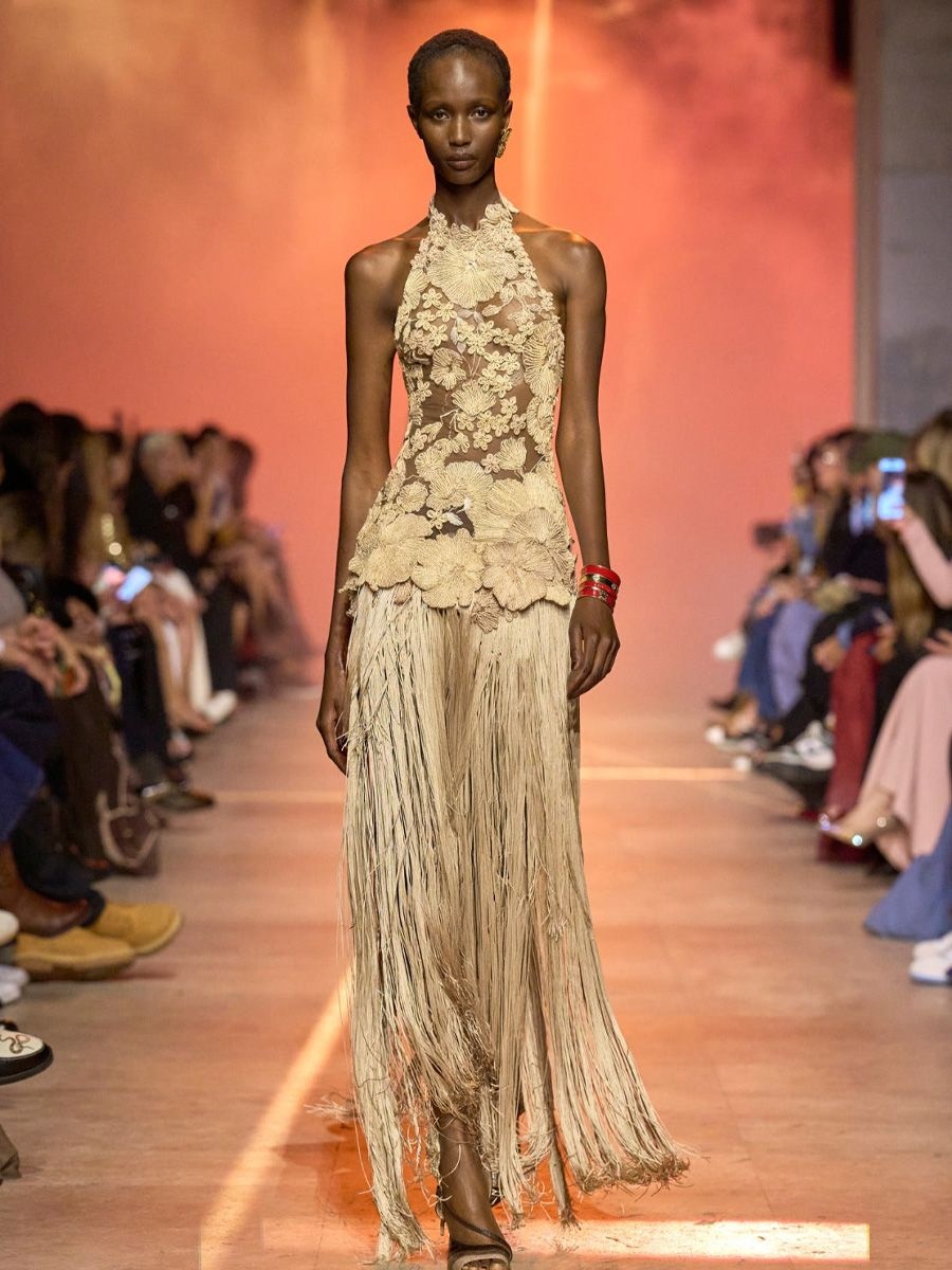 Elie Saab fringed skirt