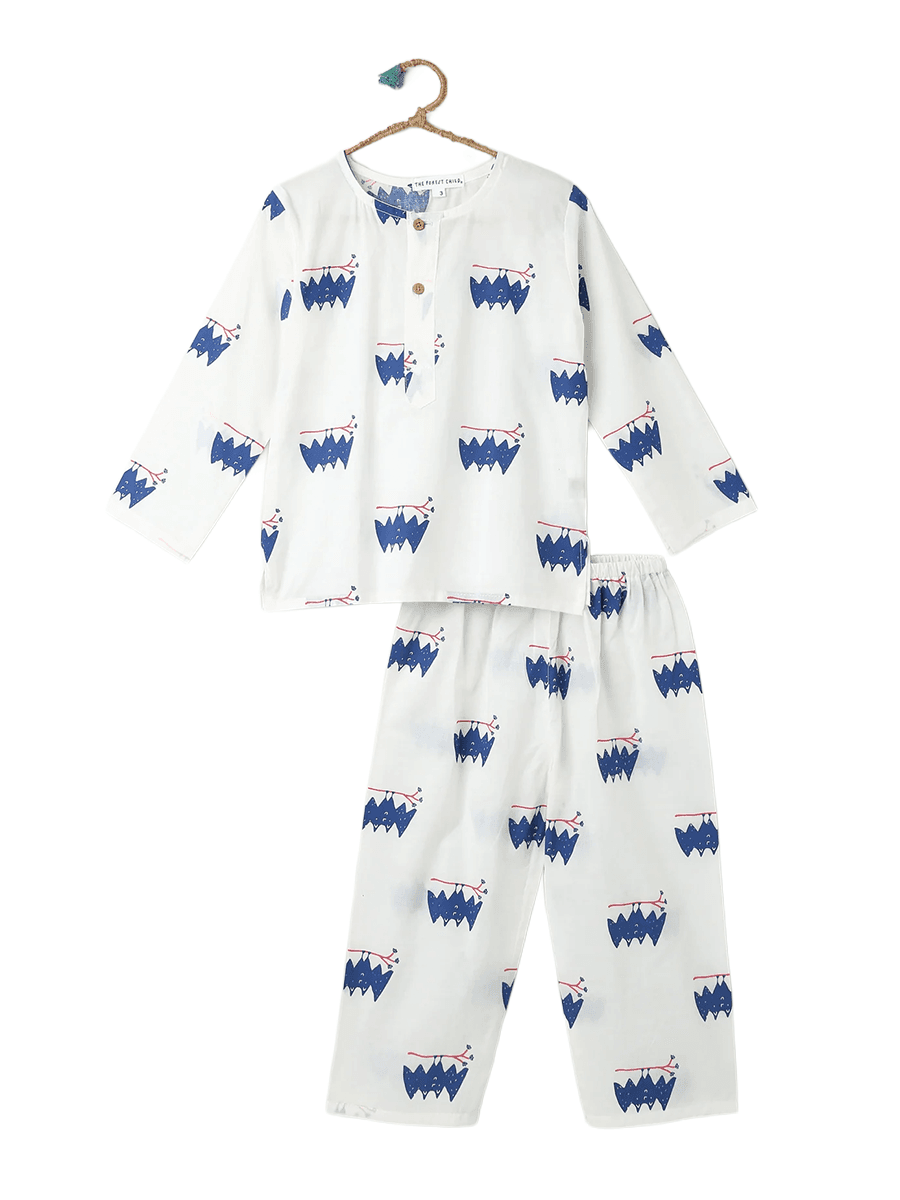 Bat print pyjama set