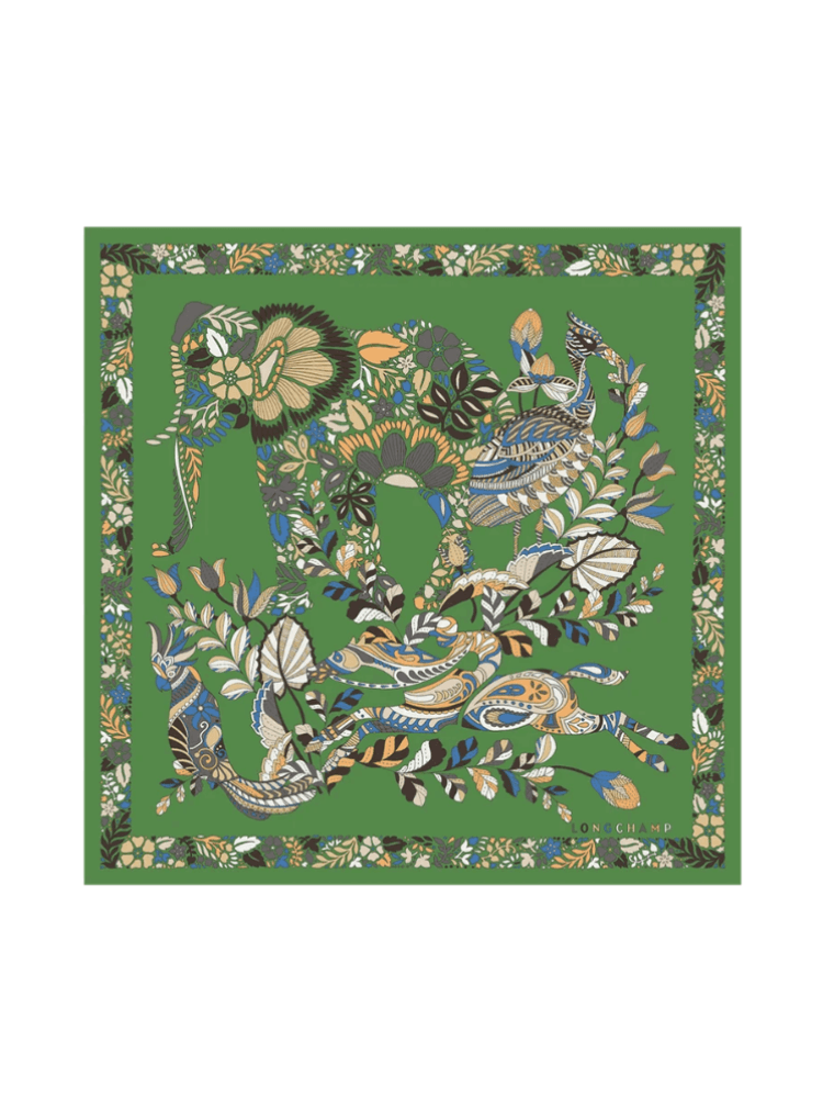 Forêt Longchamp silk scarf 50, Longchamp