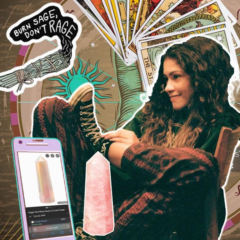 A collage representing Gen Z's woo woo spiritual interests