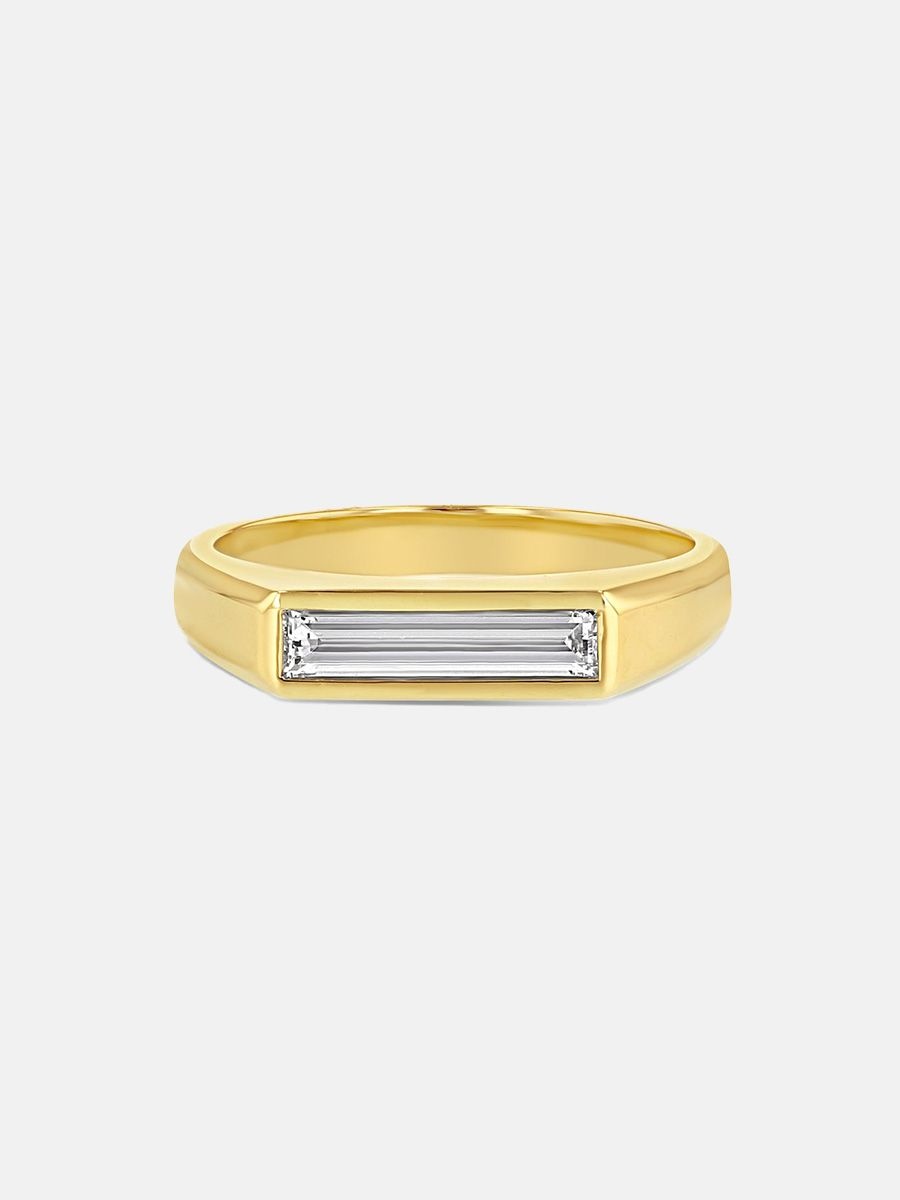 Grace Lee diamond baguette signet ring