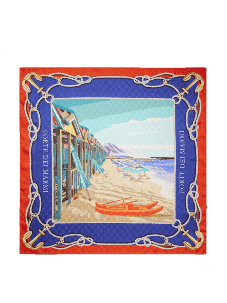 Printed ‘Forte dei Marmi’ silk carré, Gucci