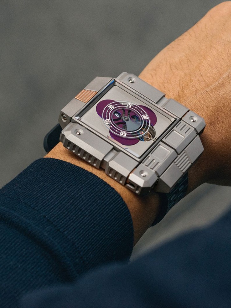 Hautlence's Retrovision ’85 on the wrist, as seen at Watches and Wonders 2025