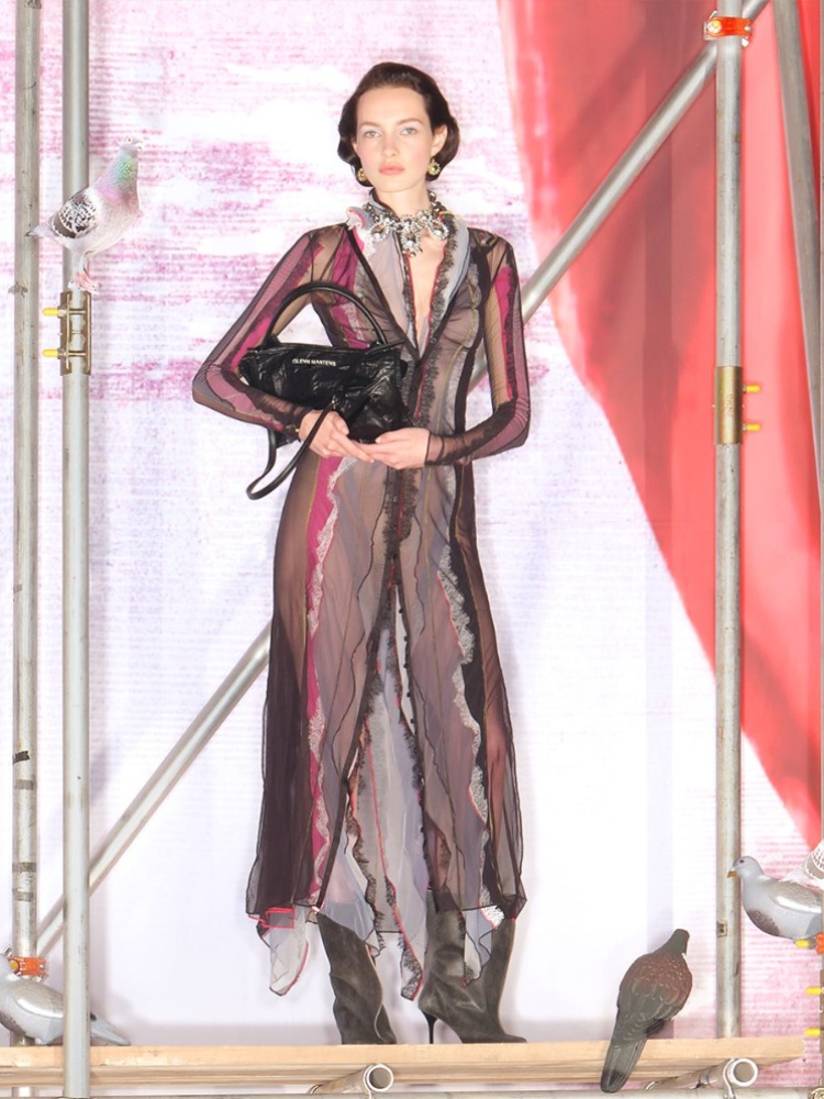 A model wearing a look from the H&M Glenn Martens Collection