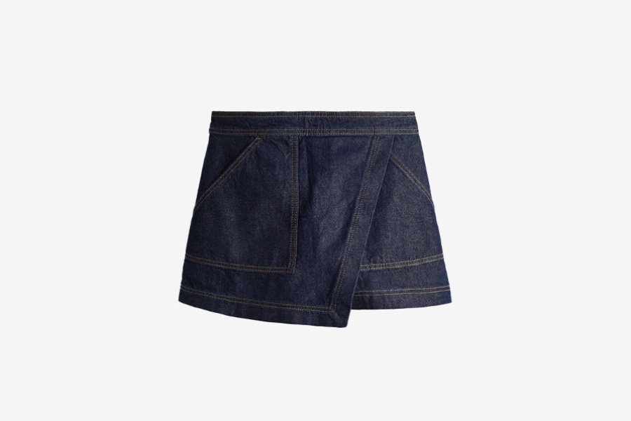 H&M dark blue denim skort