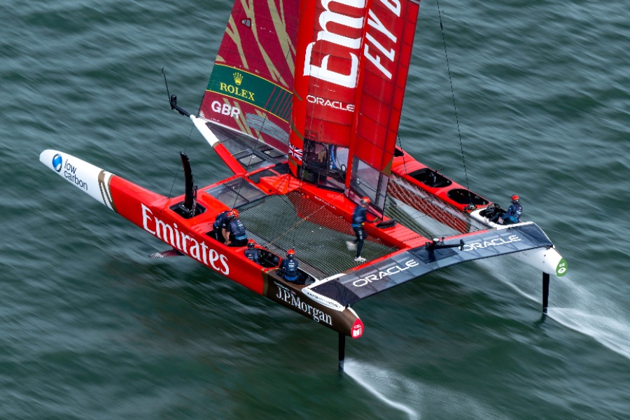 The Great Britain SailGP Team on the water