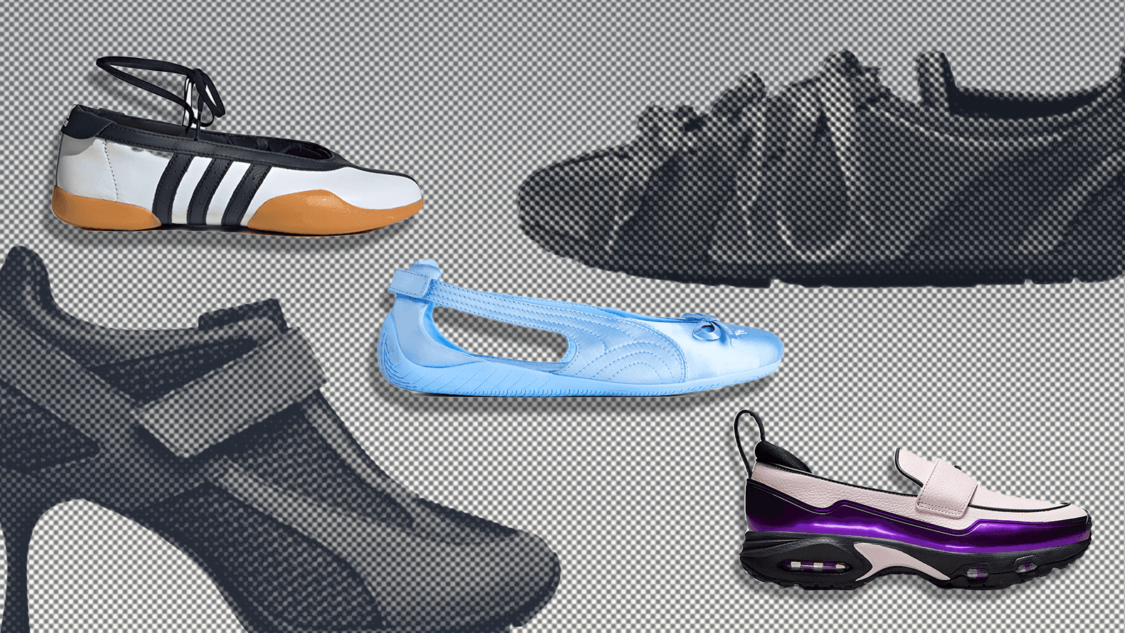 Hybrid shoes like Sneex, Simone Rocha's ballet trainers, Puma X Balenciaga ballet flats and snoafers are trending