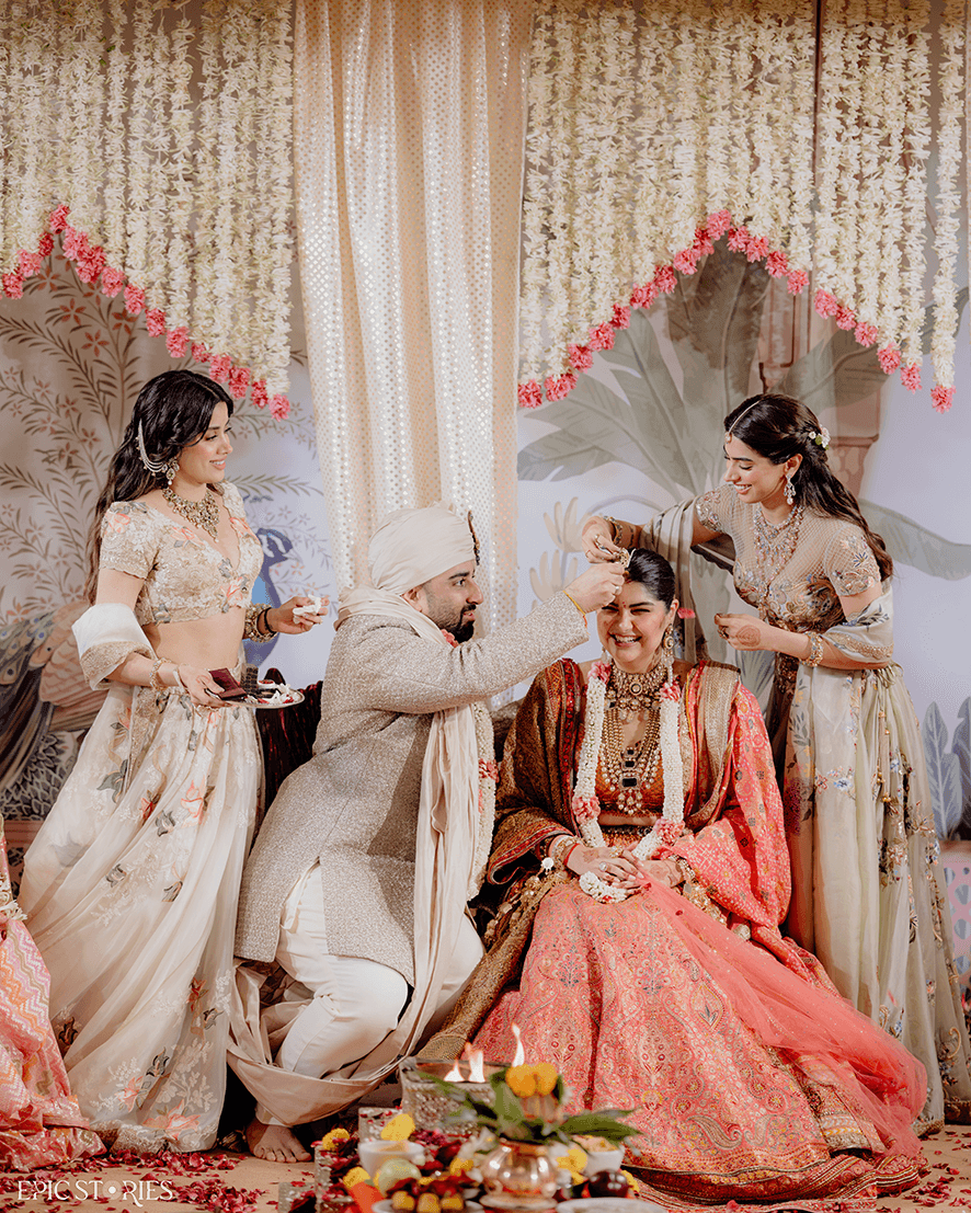 The couple with Janhvi and Khushi Kapoor