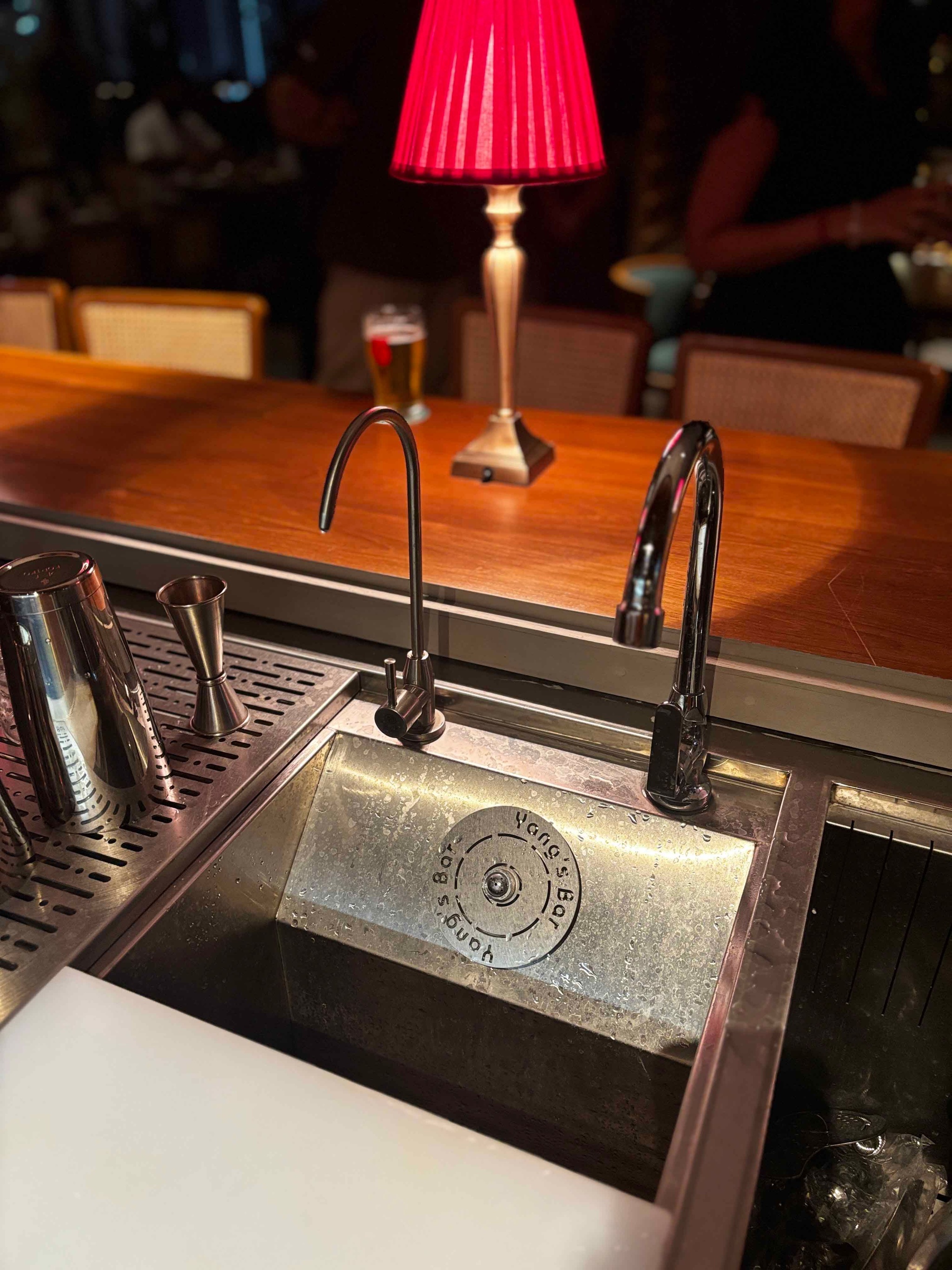 Tap engraved at Yang's Bar, the heart of Bar Stormy