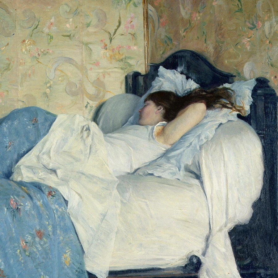In Bed by Federico Zandomeneghi, 1878, Oil on canvas, 61 x 74 cm