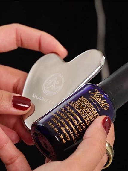 Isha Sutaria uses Kiehl's Midnight Recovery Concentrate facial oil and gua sha