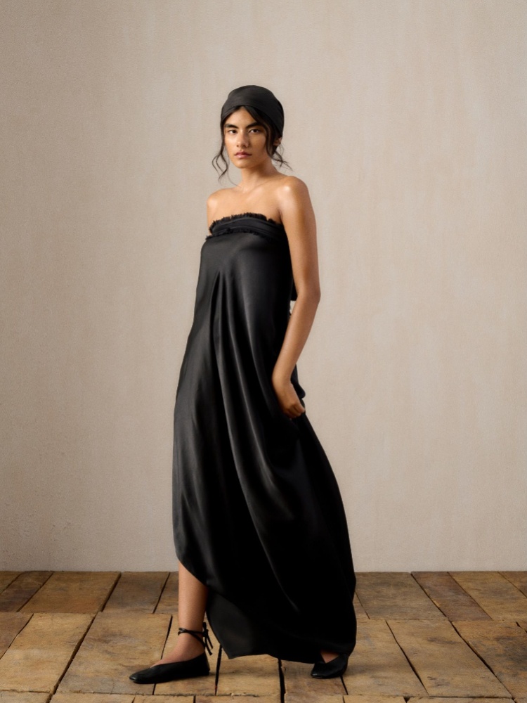 Lila silk tie-up dress, Ituvana