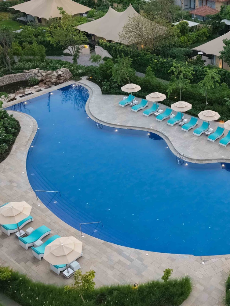 The property houses 16 pools, including a sizeable common pool