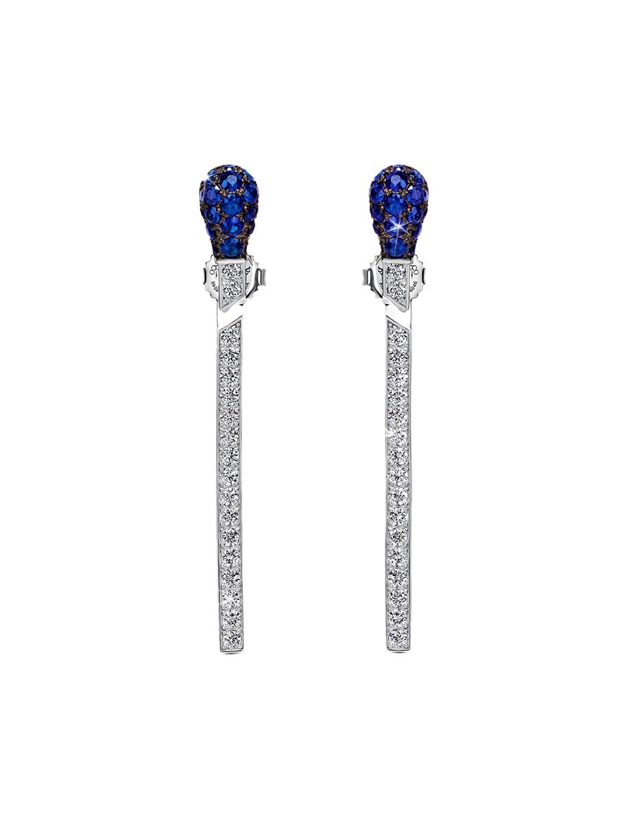 Match sapphire and diamond earrings, Jacob and Co