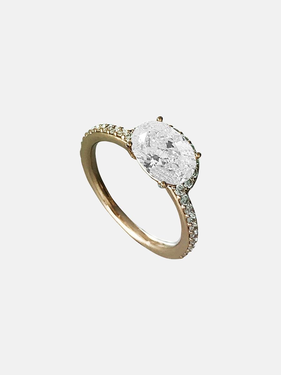 Jaipur Gems Smooth east west diamond engagement ring