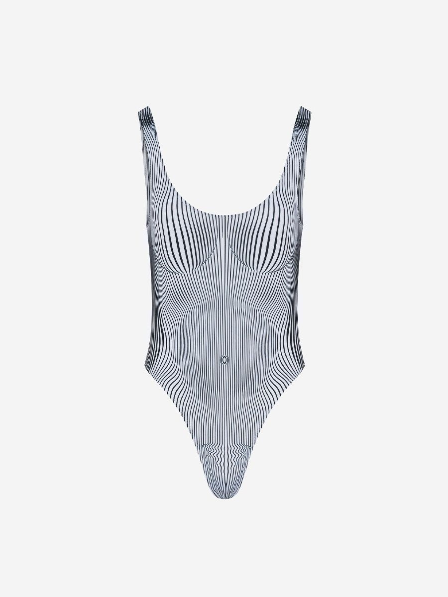 Jean Paul Gaultier pinstripe Body Morphing swimsuit