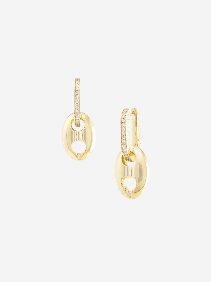 The Nod Locks and Links: Jenna Blake Mini Gold Mariner huggies