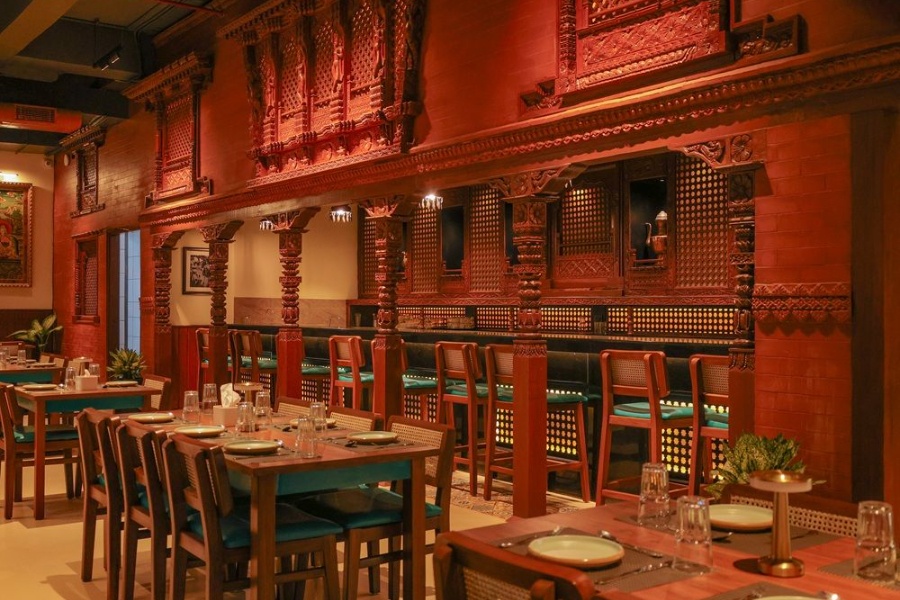 Jimbu Thakali Gurugram Interiors and Newari-inspired woodwork