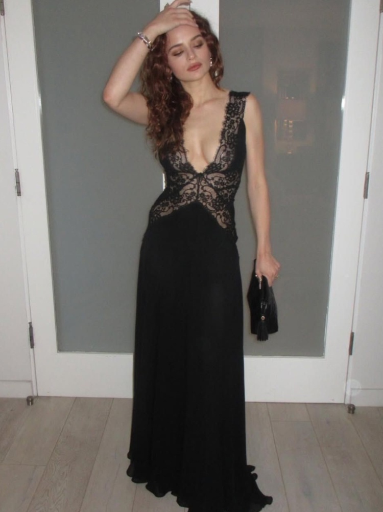 Joey King in a black Elie Saab dress for the ‘Marilyn Monroe: Hollywood Icon’ exhibition at the Academy Museum in May