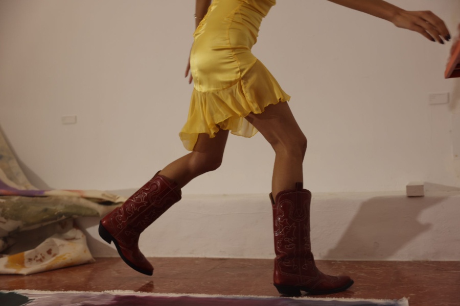 Karimah Hassan in her trusty Ganni boots