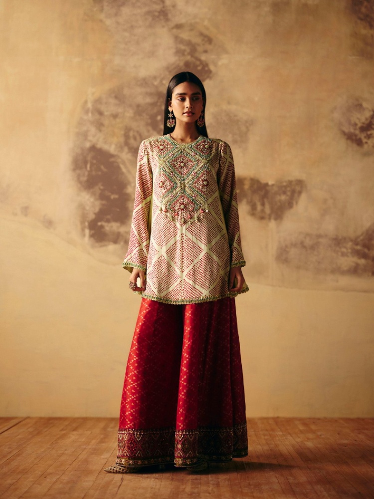 Label Anushree Bandhani – Patola Kurta Set