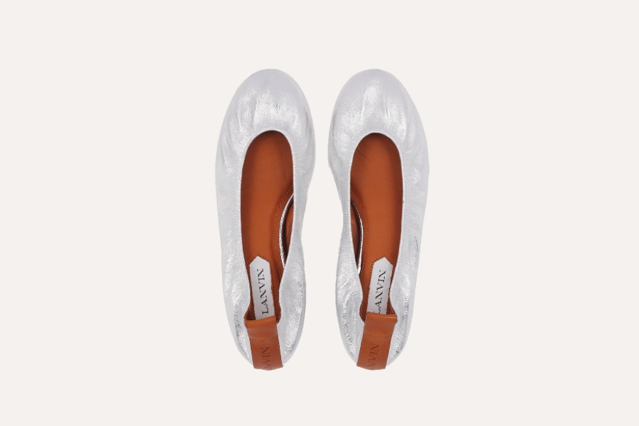 Lanvin Ballet Flat in Metallic Leather@2x.jpg