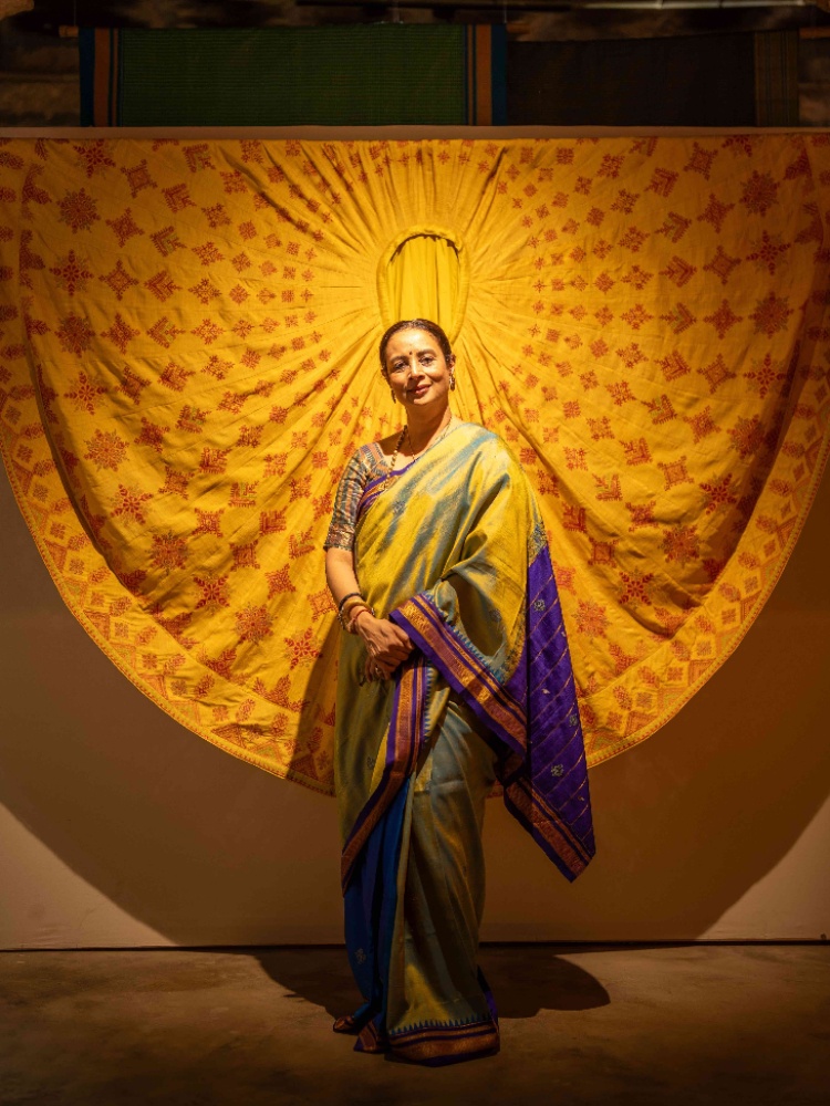 Curator Lavina Baldota at ‘Pampa: Textiles of Karnataka’ in Hampi