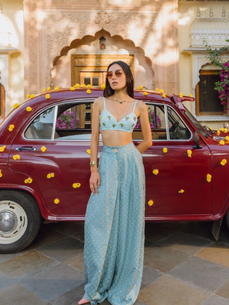 Palm Trees and bandhani co-ord, The Little Black Bow