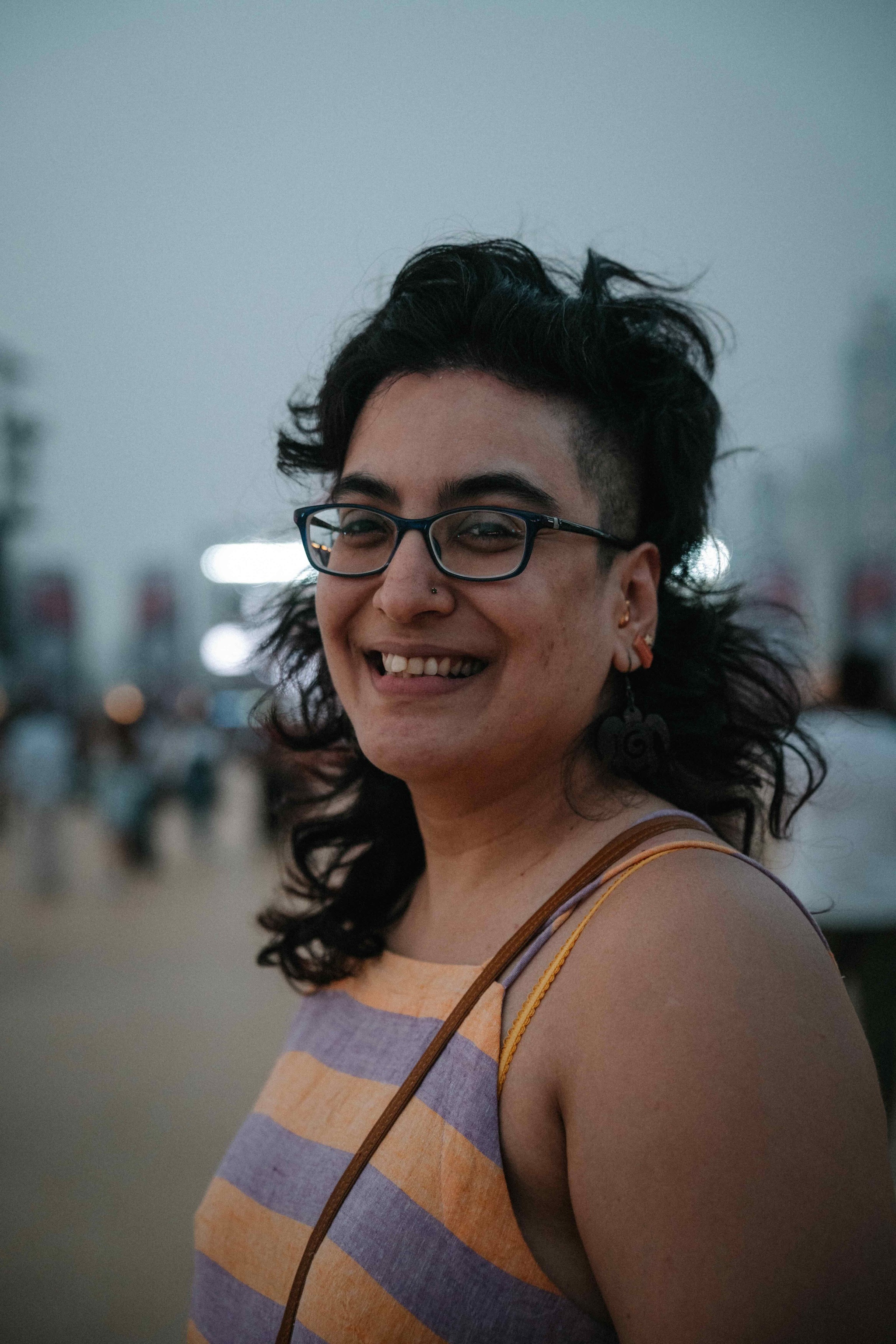 Anuradha with a mullet at Lollapalooza Mumbai