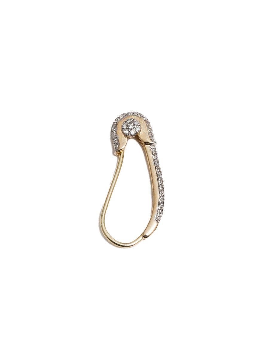 Pavé diamond safety-pin earring, Loren Stewart